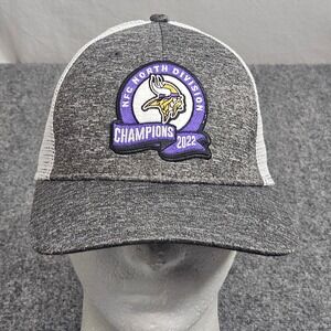 Minnesota Vikings Hat New Era 9Forty Gray 2022 NFC North Champions Trucker Cap